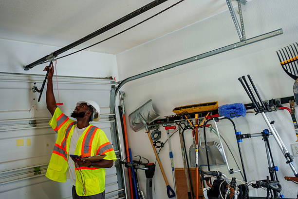 Professional Garage Door Roller Replacement technician working in Munsey Park, NY
